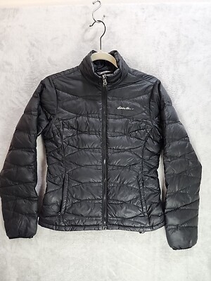 Eddie Bauer Women's S Black Down Puffer Zipup Jacket