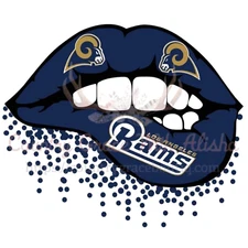 Sublimation Print Rams Football Lips Ready to Press Heat Transfer