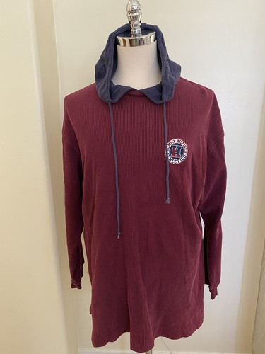 Tommy Bahama Vintage Waffle Knit Cotton Pull Over Hoodie L
