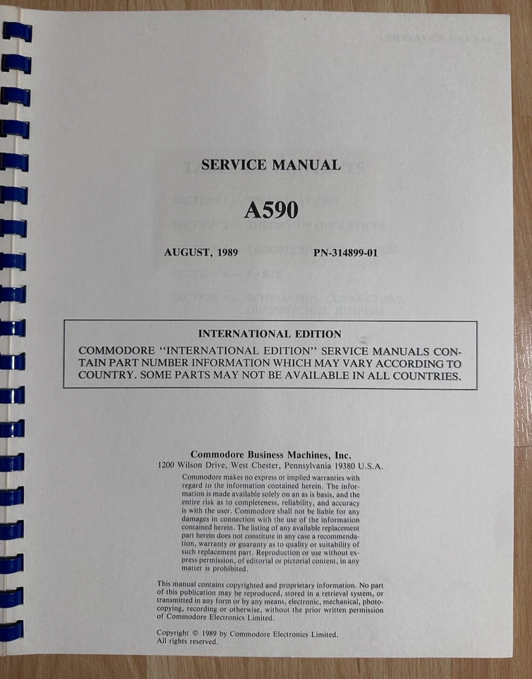 SERVICE MANUAL A590 Commodore Computers, Englisch - Bild 3 von 4