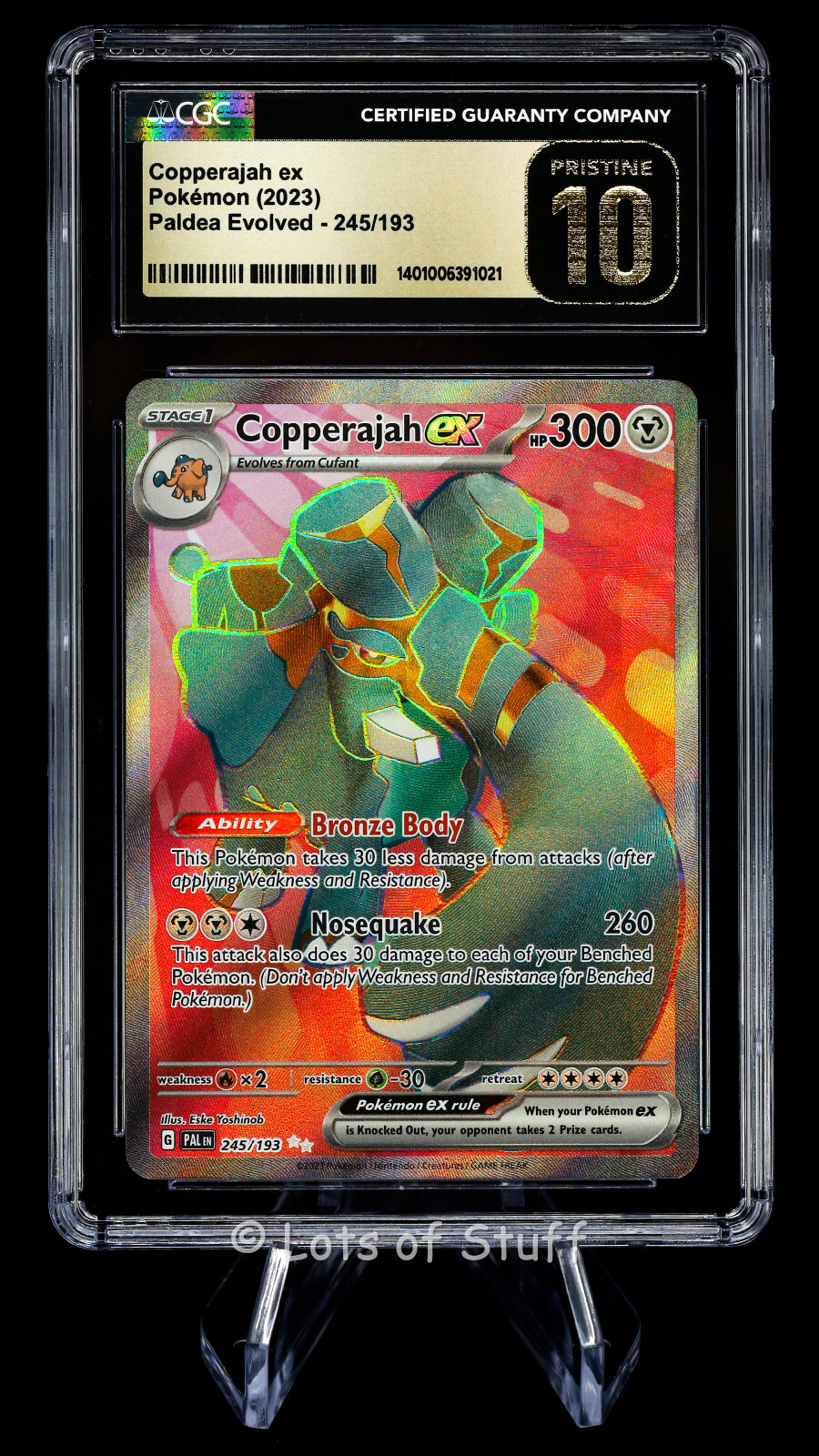CGC PRISTINE 10 Copperajah ex Ultra Rare Holo Paldea Evolved Pokemon 245/193 -21