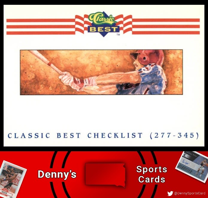 1992 Classic Best #399 Checklist 277-345 Checklist Baseball Card
