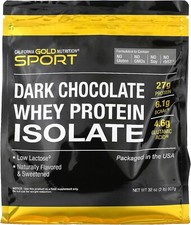 California Gold Nutrition Dark Chocolate Whey Protein Isolate Bovine 907g NEW