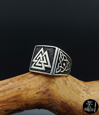 Sterlingsilber 925 Ring Schmuck Wikinger Wotansknoten Viking Geschenk NEU