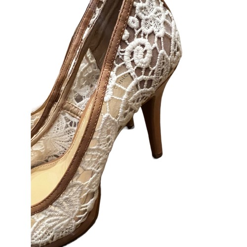 ANTONIO MELANI Ceyla White Lace Peep Toe Pumps, Size 9.5 - Picture 9 of 11
