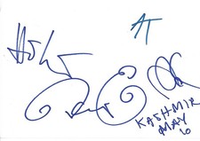 Kashmir autographs signed 10x15 cm index card 