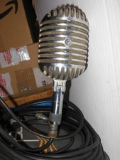 Vintage 1940's SHURE 55 Fatboy Low-Z Dynamic Microphone cable-working