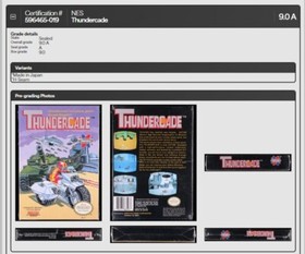 Thundercade New Nintendo NES Factory Sealed WATA Grade 9.0 A Mint Rare