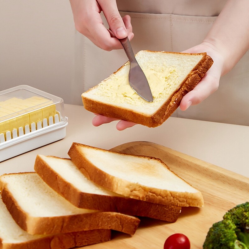 Butter Cutting Storage Box Butter Dish Cutter with Lid Transparent