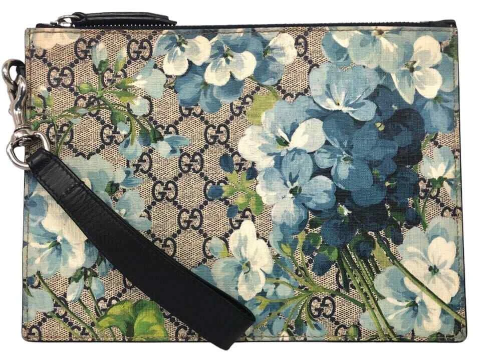 Gucci Pochette Pochette Pochette Pochette Florale GG Supreme 411691 avec Sangle PVC Homme Femme
