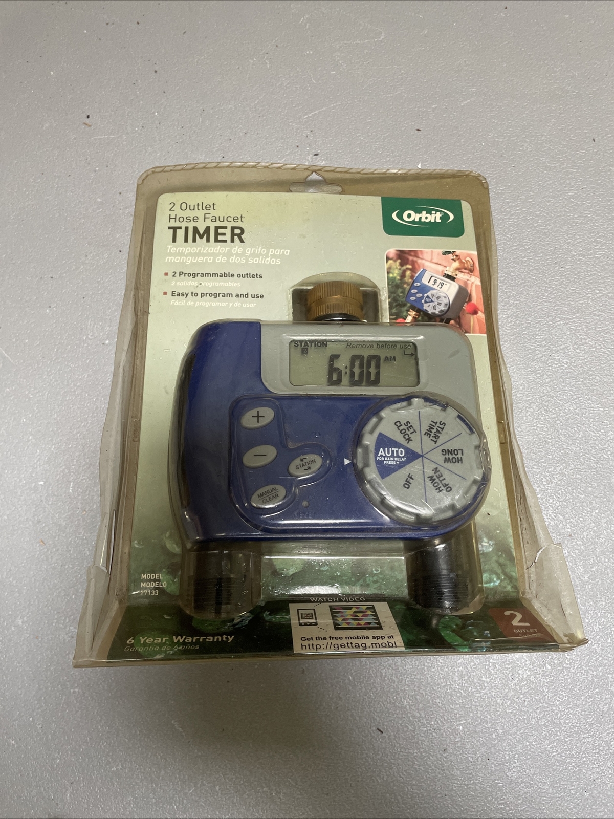 Orbit Dual Valve Digital Watering Hose Timer Water Faucet Bib