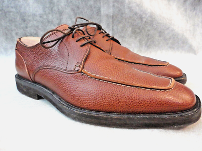 Bally Brown Pebbled Leather Derby Shoes 1990 main image 2