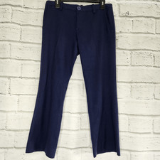 Marc Jacobs Navy Blue 100% Wool Wide Leg Dress Pant Trousers Lined Size 8