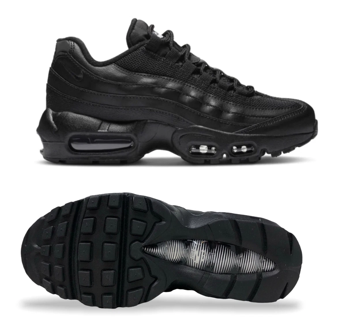 Nike Air Max 95 Recraft GS Triple Black Sneaker Kids 5 Womens 6.5 CJ3906 001