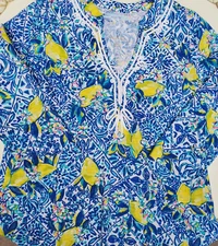 Lilly Pulitzer Kaia Knit Tunic Top Zest for Life Size MEDIUM (29113D)