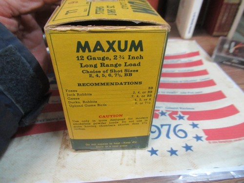 C-I-L MAXUM SHOTGUN SHELL BOX LONG RANGE LOAD PAPER EMPTY 12 GAUGE EMPTY BOX - Picture 6 of 10