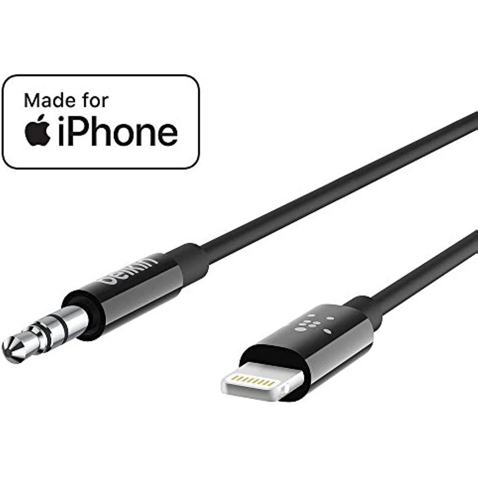Belkin AV10172bt03-BLK 3.5mm Audio Cable With Lightning Connector, Black - Image 2 of 4