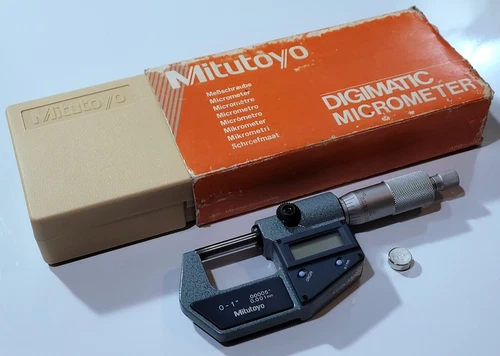 NEW Mitutoyo Digimatic Digital Micrometer-Case-Box-Battery 293-761-30 1"/.001mm