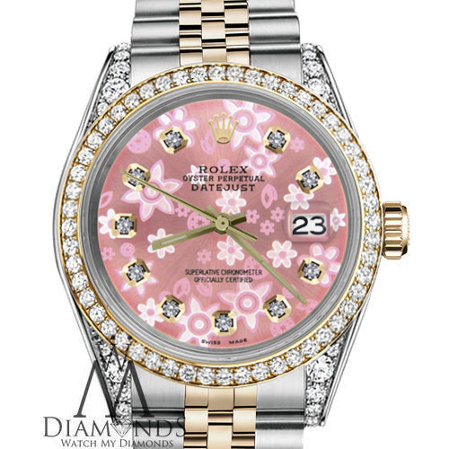 Fiore Rosa Donna Rolex acciaio 18K ORO 31mm Datejust Mocio Giubileo di  Diamante Orologio | eBay