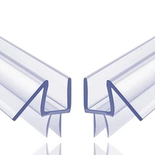 2 Pack Frameless Shower Door Bottom Seal for Glass Doors, 3/8 Inch x 39 Inch