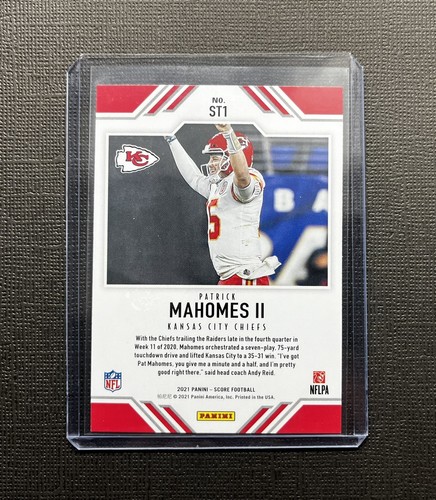 Patrick Mahomes II 🔥🔥🔥 2021 Panini Score Team #ST1 - Kansas City Chiefs 🔥🔥 - Picture 3 of 3