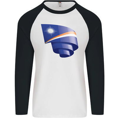 Krause Marshall Inseln Flagge Tag Fußball Herren L/S Baseball Maglietta