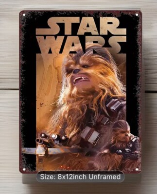 STAR WARS CHEWBACCA METAL SIGN - 70s SCI FI  MAN CAVE BAR Still In Plastic NWOT!
