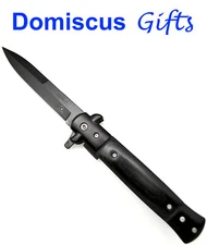 8 1/2" NEW! FALCON Spring Assisted Black RETRO POCKET Folding KNIFE Knives