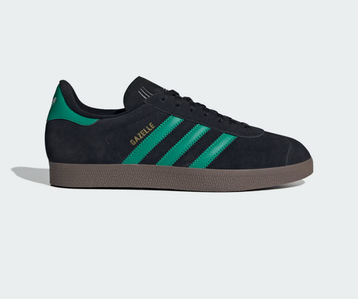 adidas Originals Gazelle Core Black Court Green JH5394 Men's Size
