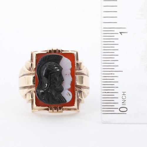 10K Yellow Gold Vintage Men's Sardonyx Ring...size 11.25...NICE - Picture 2 of 7