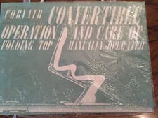CORVAIR CONVERTIBLE OPERATION and CARE of FOLDING TOP MANUALLY OPERATED