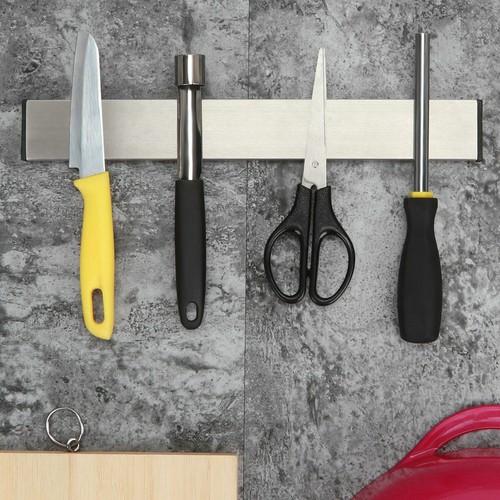 Kitchen Strong Magnetic Knife Holder Magnet Bar Wall Mounted Display Rack Strip - Picture 2 of 16
