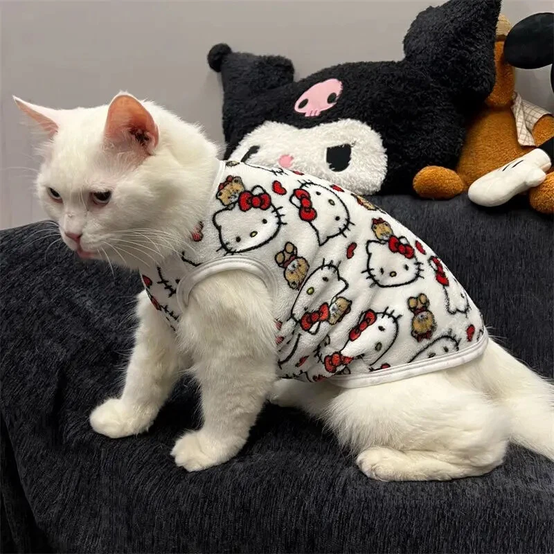 Disfraz Suéter Gato Hello Kitty Invierno Cálido Mascota Ropa para Gatos Foto 4 de 4