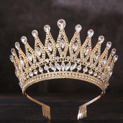 Diamantes de imitación corona boda sombreros barroco reina cristal princesa corona - Imagen 10 de 16