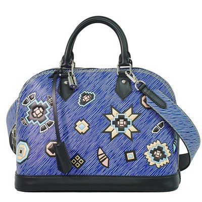 Louis Vuitton Alma PM M50835 Epi Denim 2way Shoulder Handbag Blue Black