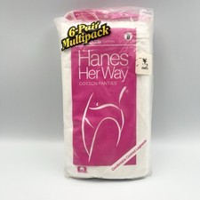 Hanes Her Way ComfortSoft Cotton Briefs Vintage 1988 Size 8 White 6-Pair NOS