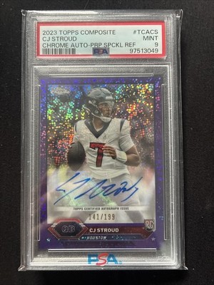 Cj Stroud Rookie Prp Spckl Auto Ref /199 Psa 9!!! 🔥🔥🔥