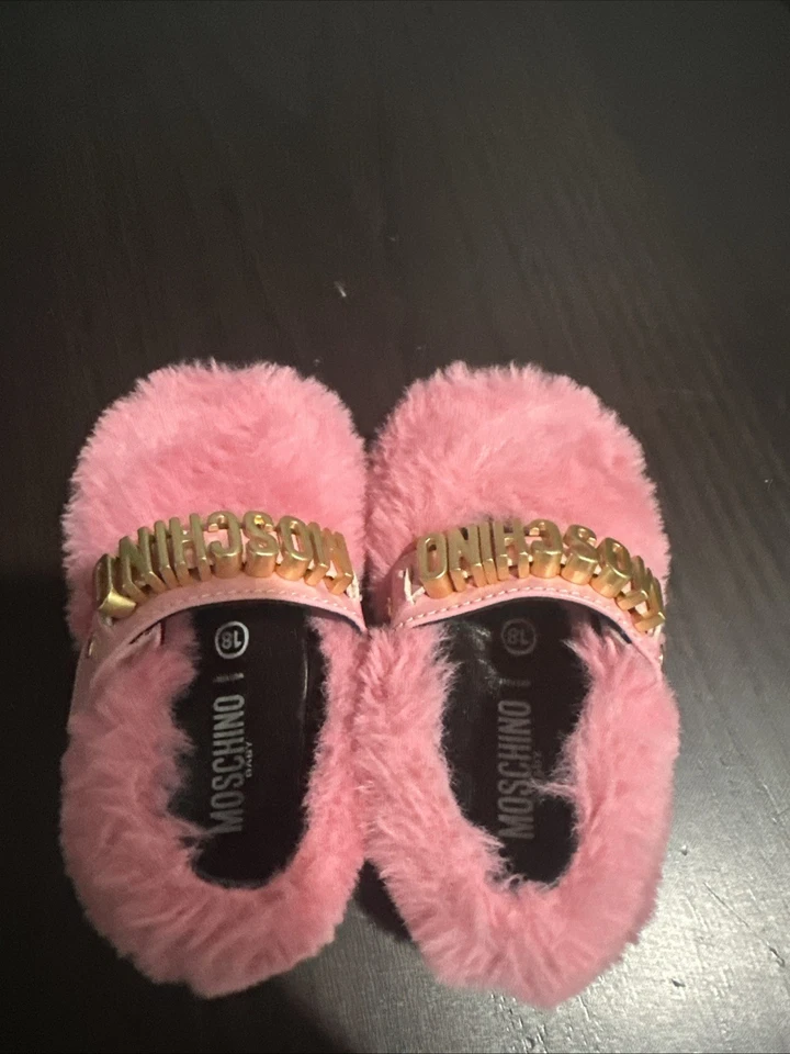 Moschino Pink  Faux Fur Baby  Mary Jane  Flats US  Size 2   IT Size  18 - Image 2 of 4