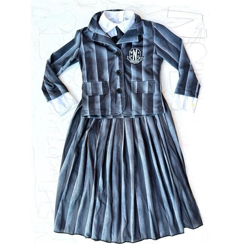 Disfraz Uniforme Escolar Niña Wednesday Adams Nevermore Niños Talla Juvenil Pequeño/Mediano/L Foto 2 de 4