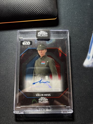 2024 Topps Chrome Black Star Wars Richard Brake as Valin Hess Auto Blue Red /99