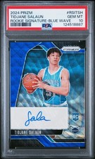 2024 Panini Prizm Rookie Signatures Tidjane Salaun Blue Wave RC Auto PSA 10