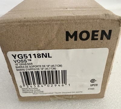 Moen YG5118NL Voss 18'' Grab Bar, Stainless Steel Safety Polished Nickel