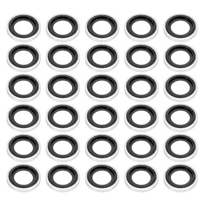 30Pcs M12 Self-Centered Bonded Sealing Gasket, NBR Metal Bonded Sealing Washers