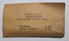 1 - NEW - 18mm Double Convex Optical Glass - Focal Length  20mm - Better Grade