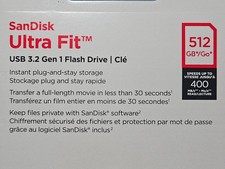 SanDisk Ultra Fit 512GB USB 3.2 Gen 1 Flash Drive - New & Sealed