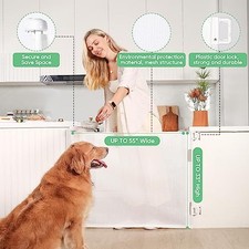LIKZEST RETRACTABLE BABY GATE, MESH BABY AND PET GATE 33" TALL, EXTENDS UP TO -