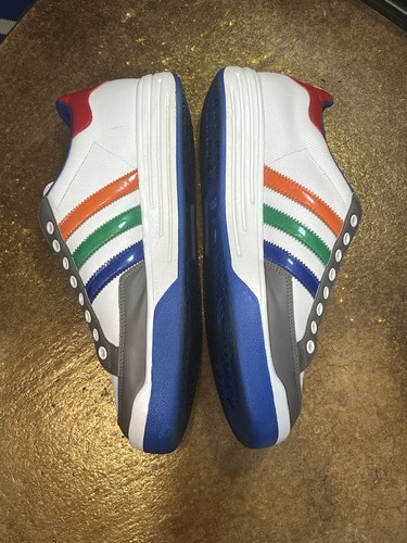 Size 9.5 Men Adidas Nastase Lea 018472 Tennis Shoes vintage 2007 White colorful - Picture 3 of 18