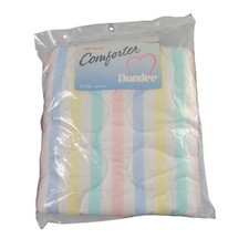 Vintage Dundee Crib Comforter Slightly Irregular Pastel Stripes  Polka Dots