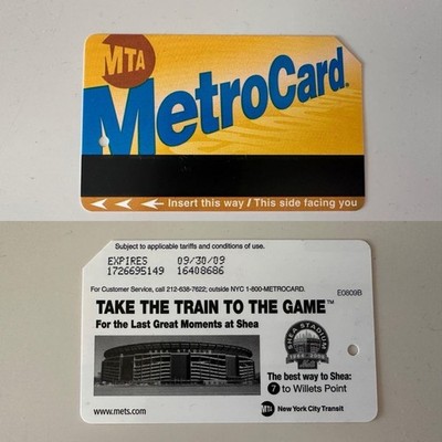 ORIGINAL MTA METRO CARD NEW YORK 2008   SHEA STADIUM EDITION   RARITÄT! NYC