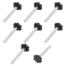 10Pcs 1/4"-20 Star Knobs, 2" Stud Plastic Male Thread Clamping Hand Knobs